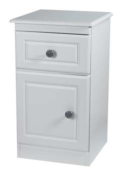 Furniture123 Snowdon White 1 Door Bedside Table