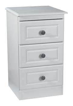 Snowdon White 3 Drawer Bedside Table