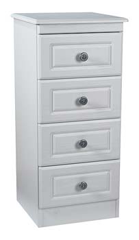 Furniture123 Snowdon White Narrow 4 Drawer Chest