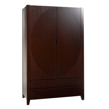 Furniture123 Soko Solid Bamboo 2 Door Wardrobe in Chocolate