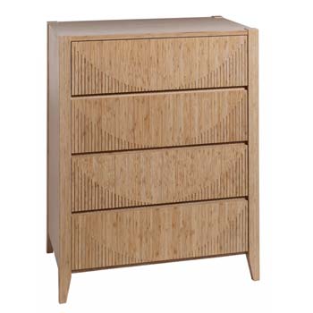 Furniture123 Soko Solid Bamboo 4 Drawer Chest in Caramel