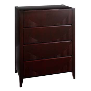Furniture123 Soko Solid Bamboo 4 Drawer Chest in Chocolate