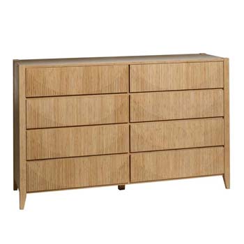 Furniture123 Soko Solid Bamboo 8 Drawer Chest in Caramel