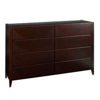 Furniture123 Soko Solid Bamboo 8 Drawer Chest in Chocolate