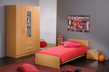 Furniture123 Soluce Teens 3 Piece Bedroom Set with Wardrobe