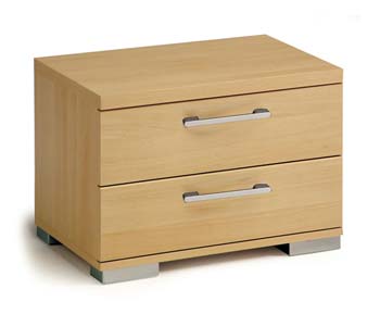 Furniture123 Story 2 Drawer Bedside Chest in Light Beech