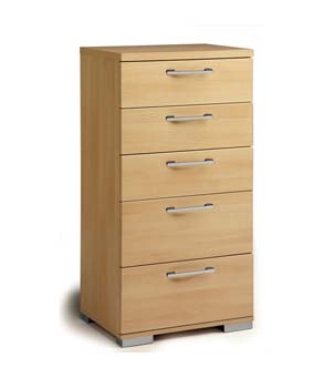 Furniture123 Story 5 Drawer Chest in Light Beech
