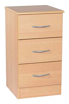 Stratford 3 Drawer Bedside Table in Beech