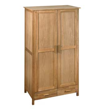 Furniture123 Suffolk Solid Oak 2 Door 2 Drawer Wardrobe
