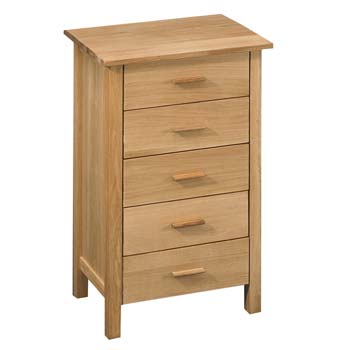Furniture123 Suffolk Solid Oak 5 Drawer Chest