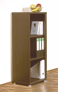 Furniture123 Summit 2 Shelf Narrow Bookcase in Walnut - WHILE