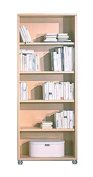 Furniture123 Summit 4 Shelf Wide Bookcase in Light Beech