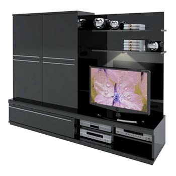 Furniture123 Sylvie Black Entertainment Combination Storage