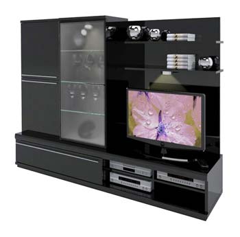 Furniture123 Sylvie Black Entertainment Combination Store and