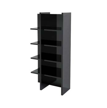Furniture123 Sylvie High Gloss Black Bookcase