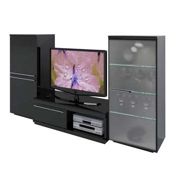 Sylvie High Gloss Black Entertainment Store and