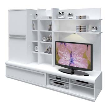 Sylvie High Gloss White Multi-Shelf
