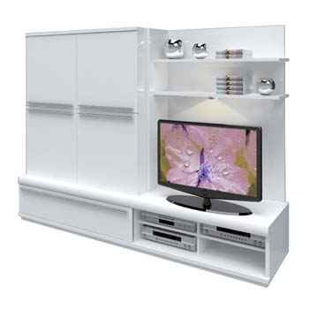 Furniture123 Sylvie White Entertainment Combination Storage