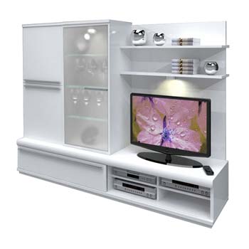 Furniture123 Sylvie White Entertainment Combination Store and