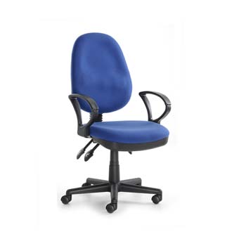 Furniture123 System Blue Fabric Office Chair with Arms