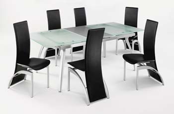 Furniture123 Tavoli Dining Set with Frosted Glass