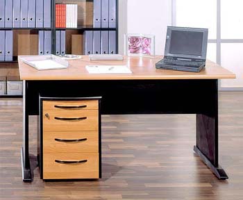 Furniture123 Team Desk and 4 Drawer Pedestal