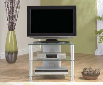 Furniture123 Thorley Clear Glass Compact Corner TV Unit TL007 S