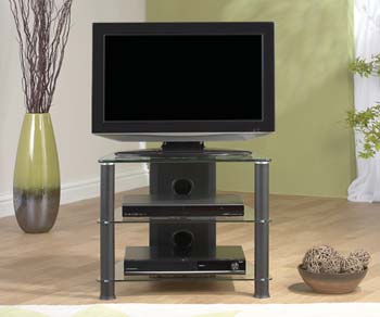 Furniture123 Thorley Clear Glass Compact Corner TV Unit with