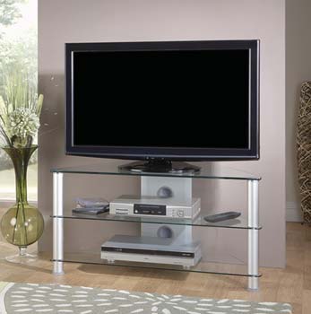 Thorley Clear Glass Medium Corner TV Unit TL004