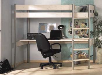 Furniture123 Thuka Ice 3 - Highsleeper Bed with Ladder and Long Desk