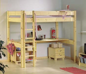 Thuka Maxi 27 - Highsleeper with Desk- Bedside Cabinet and Bookcase