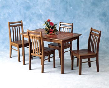 Furniture123 Tile Top Dining Set in Terracotta