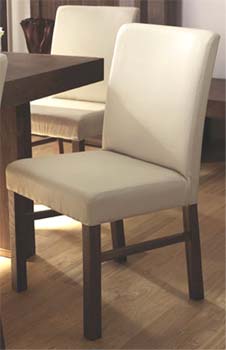Tokyo Ivory Leather Dining Chairs (pair) - FREE NEXT DAY DELIVERY