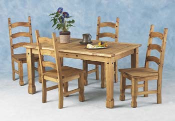 Furniture123 Toledo Pine Dining Set - Small with 4 Chairs -