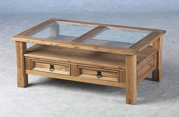 Furniture123 Toledo Pine Glass Coffee Table