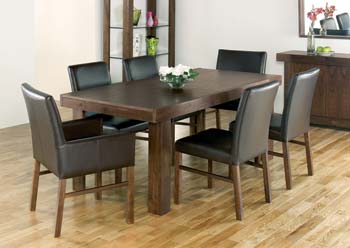 Furniture123 Tomoko Extending Dining Set with Brown Chairs