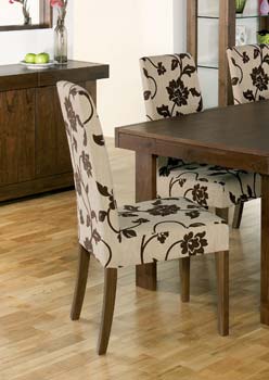 Furniture123 Tomoko Walnut Tall Floral Chairs (pair) - FREE