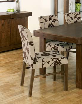 Furniture123 Tomoko Walnut Wide Floral Chairs (pair)