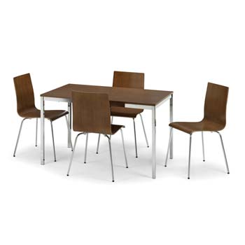 Furniture123 Tosma Walnut Rectangular Dining Set