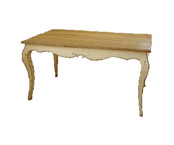 Touraine White and Oak Rectangular Dining Table