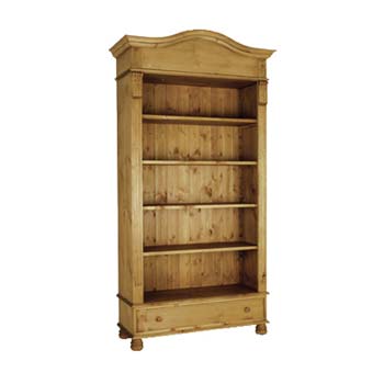 Furniture123 Trafalgar Pine Arch Top Bookcase with Drawer