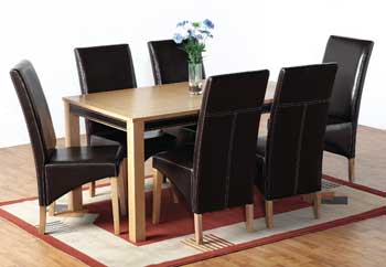 Furniture123 Treviso Dining Set in Oak and Black