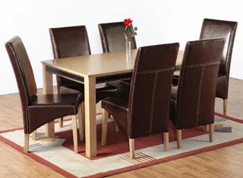 Furniture123 Treviso Dining Set in Oak and Brown