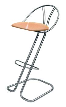 Furniture123 Treviso Stool with Wooden Seat