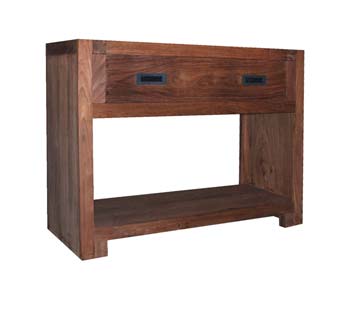Furniture123 Tribek Sheesham 2 Drawer Console Table - WHILE
