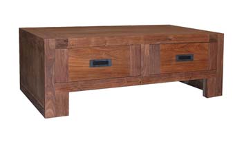 Furniture123 Tribek Sheesham Coffee Table with Drawers - FREE