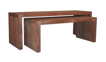 Furniture123 Tribek Sheesham Nest of Tables - WHILE STOCKS