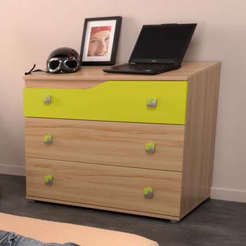 Trix Teens 3 Drawer Chest in Lime