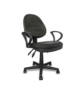 Furniture123 Turbo Black Fabric Office Chair with Arms
