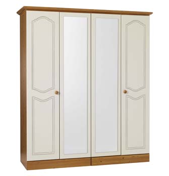 Furniture123 Vantage Mirrored 4 Door Wardrobe